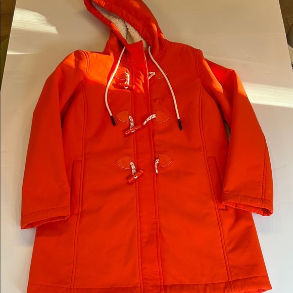 Talbots Jackets & Blazers - Talbots Women's Orange Hooded Raincoat